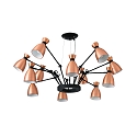 Luminaire à suspension RETRO 12 flammes E14 IP20, cuivre, mat 
