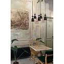 Luminaire à suspension RETRO 5 flammes E14 IP20, cuivre, noir mat 