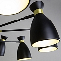 Faro pendant luminaire RETRO 12 flames E14 IP20, gold, satined, black matt 