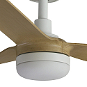 Faro Ventilateur plafonnier PUNT M avec télécommande IP20, blanc mat, érable
