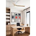 Faro Ventilateur plafonnier PUNT M avec télécommande IP20, blanc mat, érable