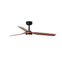 Faro Ventilateur plafonnier PUNT M avec télécommande IP20, noir mat, noisette