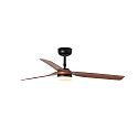 Faro Ventilateur plafonnier PUNT M avec télécommande IP20, noir mat, noisette