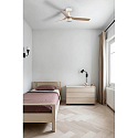 Faro Ceiling fan MINI PUNT S with remote control IP20, white matt, maple