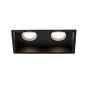 Plafonnier encastr� HYDE SQ � 2 flammes GU10 IP44, noir mat 
