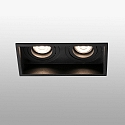 Faro Plafonnier encastr� HYDE SQ � 2 flammes GU10 IP20, noir mat 