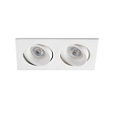 Plafonnier encastré ARGON à 2 flammes, angulaire, pivotant GU10 IP20, blanc mat 