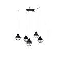 Luminaire à suspension CLAIRE 5 flammes E27 IP20, noir brillant 