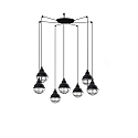 Luminaire à suspension CLAIRE 7 flammes E27 IP20, noir brillant 