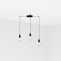 Luminaire à suspension ART 3 flammes E27 IP20, noir 
