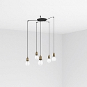 Luminaire à suspension ART 5 flammes E27 IP20, or antique 