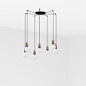 Luminaire à suspension ART 7 flammes E27 IP20, or antique 
