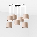 Luminaire à suspension SAMBA 7 flammes E27 IP20, beige, noir mat 