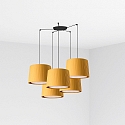 Luminaire à suspension SAMBA 5 flammes E27 IP20, jaune, noir mat 