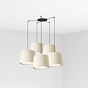 Luminaire à suspension CONGA 5 flammes E27 IP20, noir mat, blanche 