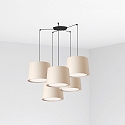 Luminaire à suspension CONGA 5 flammes E27 IP20, beige, noir mat 