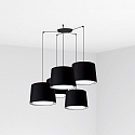 Luminaire à suspension CONGA 5 flammes E27 IP20, noir mat 