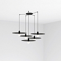 Luminaire à suspension PLAT 5 flammes E27 IP20, noir mat 