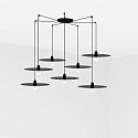 Luminaire à suspension PLAT 7 flammes E27 IP20, noir mat 
