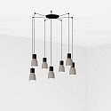 Luminaire à suspension KOMBO 7 flammes E27 IP20, gris, noir mat 