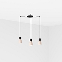 Luminaire à suspension KOMBO 3 flammes E27 IP20, beige, noir mat 