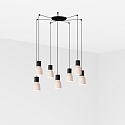 Luminaire à suspension KOMBO 7 flammes E27 IP20, beige, noir mat 
