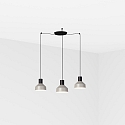 Luminaire à suspension KOMBO 3 flammes E27 IP20, gris, noir mat 