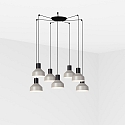 Luminaire à suspension KOMBO 7 flammes E27 IP20, gris, noir mat 