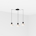 Luminaire à suspension KOMBO 3 flammes E27 IP20, beige, noir mat 