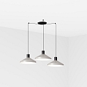 Luminaire à suspension KOMBO 3 flammes E27 IP20, gris, noir mat 