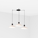 Luminaire à suspension KOMBO 3 flammes E27 IP20, beige, noir mat 