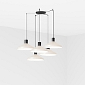 Luminaire à suspension KOMBO 5 flammes E27 IP20, beige, noir mat 