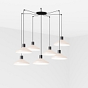 Luminaire à suspension KOMBO 7 flammes E27 IP20, beige, noir mat 