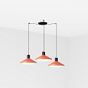 Luminaire à suspension KOMBO 3 flammes E27 IP20, noir mat, terre cuite 