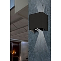 Luminaire mural d’extérieur OLAN à 2 flammes LED IP65, gris foncé 