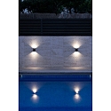 Luminaire mural d’extérieur LING à 2 flammes LED IP54, gris foncé 