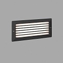 Luminaire d'encastrement mural  STRIPE-1 angulaire, avec grille IP54, gris foncé 