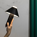 Faro table lamp FUJI LED IP44, satined, black 