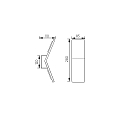 wall luminaire ADA 2 flames, square IP20, nickel matt dimmable