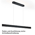 Luminaire à suspension FARA-92 haut bas, Tunable White, contrôlable avec des gestes IP20, nickel mat