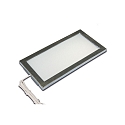 Eclairage sous meuble LED SKY plat, avec prise de courant IP20, acier inoxydable
