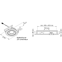 Hera Recessed LED luminaire Dynamic SR 68-LED for BAP, IP44, LED 24, 6.5W 2700-5000K 420lm 40�, CRi>90, swiveling, inox