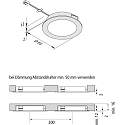 Lumi�re encastr�e FAR 58 - LED-24 rond IP44/IP20, acier inoxydable bross� gradable 3W 225lm 3000K 115� 115� CRI > 93