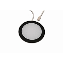 Hera Luminaires pour meuble FAR 68 rond, avec prise de courant, avec diffuseur IP20, noir gradable