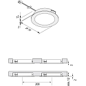 Hera Luminaires pour meuble FAR 68 rond, avec prise de courant, avec diffuseur IP20, acier inoxydable bross� gradable