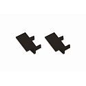 end cap FOR 9MM MILLED-IN PROFILE + 4MM STRIPS mechanical, set of 2, left-right, black matt