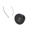 Prise de courant 24V 2 voies, avec adaptateur, noir 