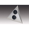 Hera Double power socket for furniture surface mounting LUXOR 2 ST, 220-240V AC, inox look