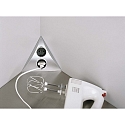 Hera Double power socket for furniture surface mounting LUXOR 2 ST, 220-240V AC, inox look