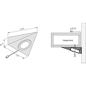 Hera LED triangular under-cabinet luminaire UL 2-LED F, homogeneous area light, IP20, LED24 connection, CRi>90, 3W 4000K 210lm 110�